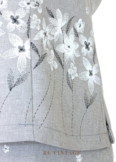 套裝背心 - 日系花卉霧灰小花背心5