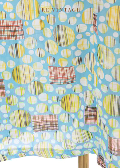 天空藍線條泡泡長裙（27"）4