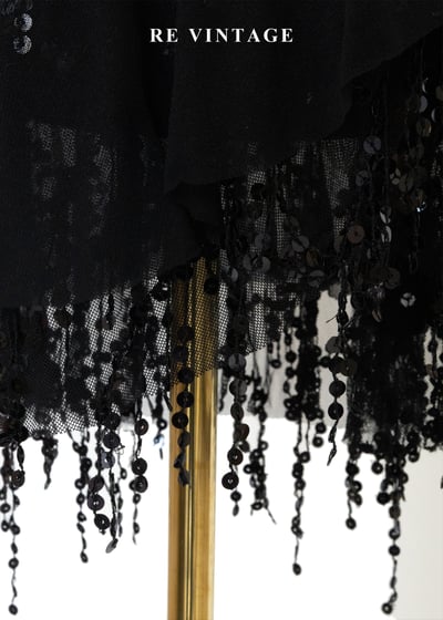 亮片流蘇不規則黑魔女長裙（26-29"）7