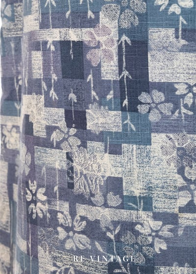 藍綠色格子與小花一起醒來得早晨長裙（27-30"）7