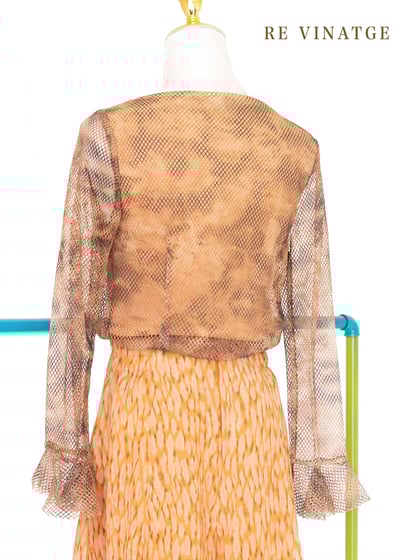漂亮の暈染棕色網狀上衣5