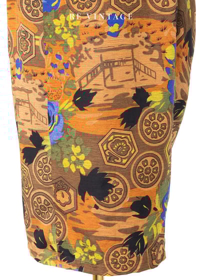 Dark Orange African Print 高腰裙裙（25"-26"）4