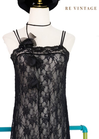 Black witch 黑玫瑰蕾絲透膚細肩帶洋裝3