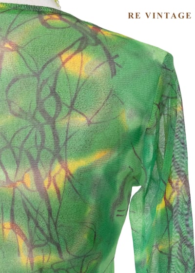 綠風迴旋筆觸網紗上衣11