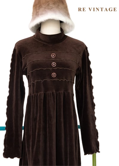 午夜可可 - 法式波紋絨布長洋裝3