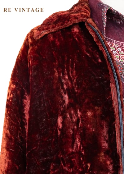 秋日橘紅色光澤絨布夾克外套6