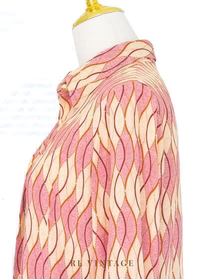 雙色粉紅波紋長袖襯衫5