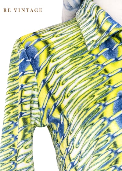 Neon Yellow and Blue 波紋絨布上衣4