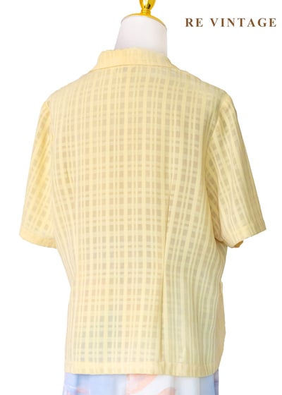 檸檬味的初夏 - 復古清新格紋上衣8