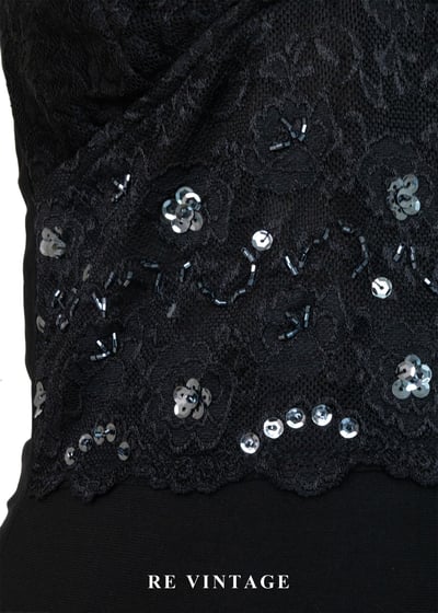 星空下的黑蕾絲與亮片繞頸背心9