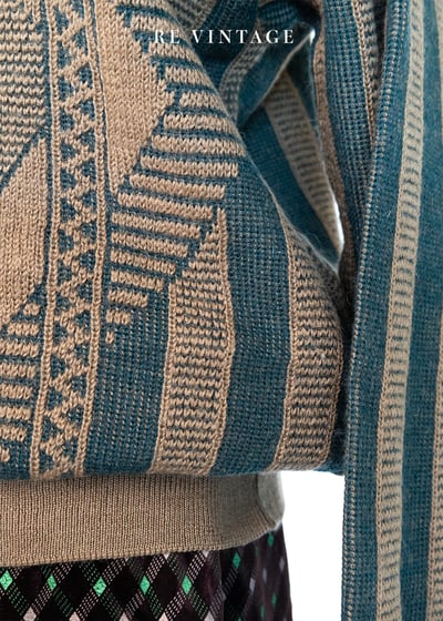 森林綠無限菱格針織毛衣5