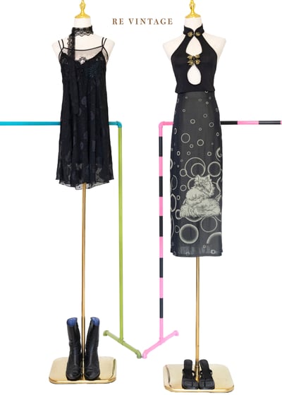 奶白花邊夢幻黑系細肩帶內搭洋裝2