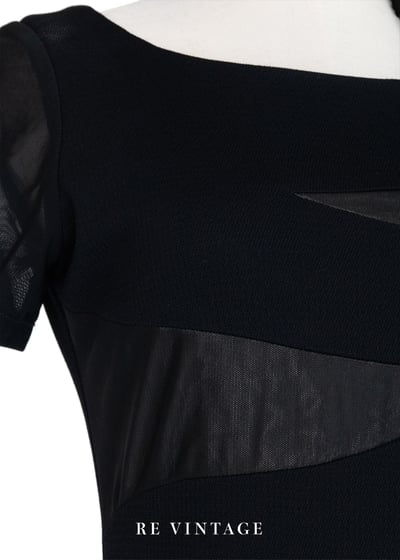 黑系幾何拼接貼身長洋裝8