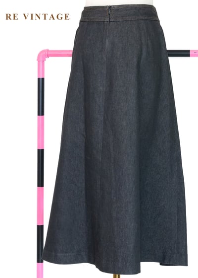 野徑花朵側繫帶丹寧美裙（27"）8