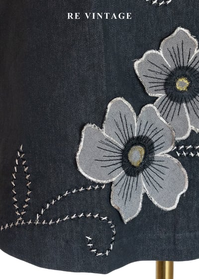 野徑花朵側繫帶丹寧美裙（27"）6