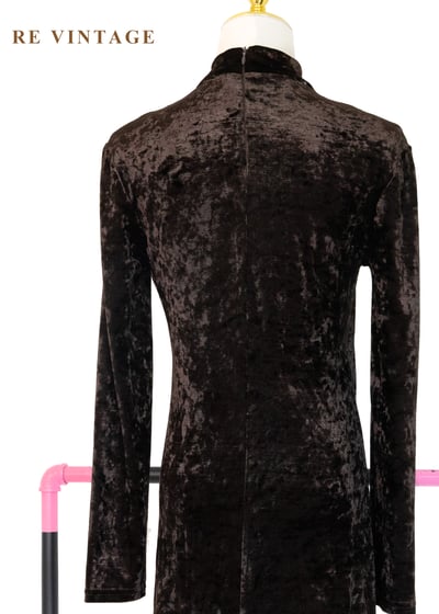 義大利製質感單品 - 深咖啡色俐落現代感絨布洋裝13