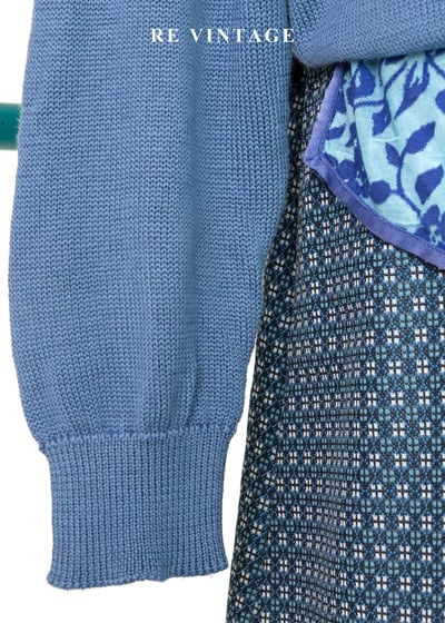 憂鬱藍百合撞色針織毛衣10