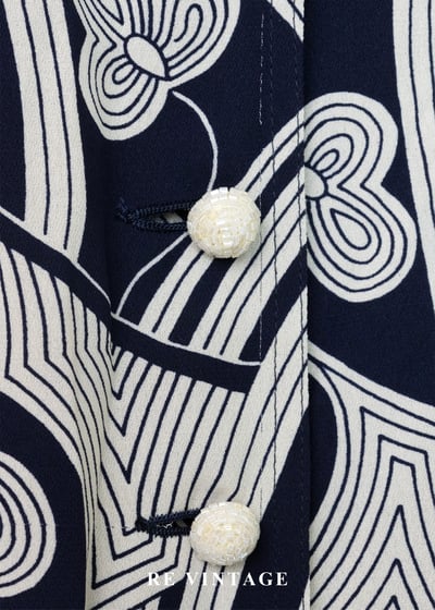 迷幻迴圈 - 深藍流動線條長洋裝8