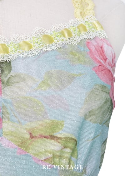 法國小鎮薄荷藍花朵背心7