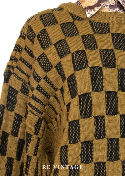 焦黃色Waffle格紋針織毛衣5