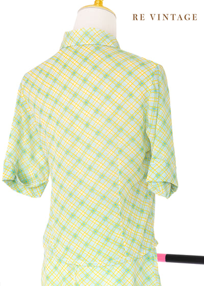 套裝上衣 - 檸檬汽水菱格紋上衣11