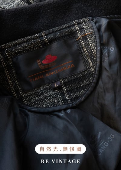 雜訊感黑灰格紋夾克外套15