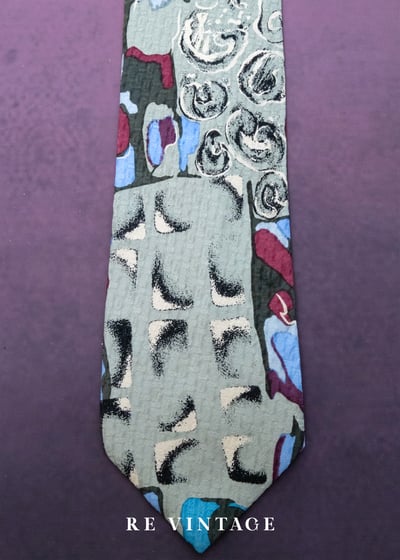 暮光灰階幾何圖騰領帶4