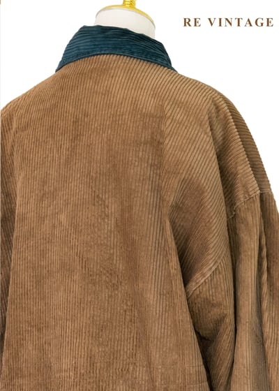 Tobacco Brown 燈芯絨綠拼接夾克外套15