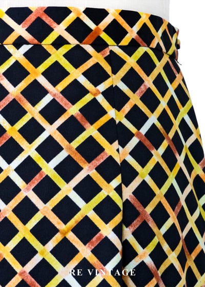 強烈黑與黃菱格紋長裙（26"）13