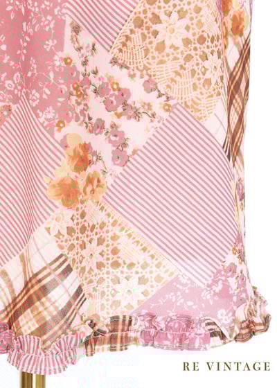 如夢如幻的拼布花紋雪紡裙裙（22-31"）7