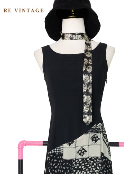 異時空拼接反骨黑色長洋裝3