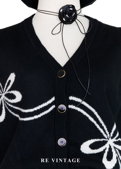 法式俏皮花朵起舞毛料針織背心3