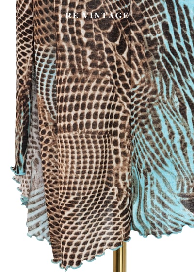 蛇紋錯位美感 - 湖水藍幻象及膝裙（24-29"）12