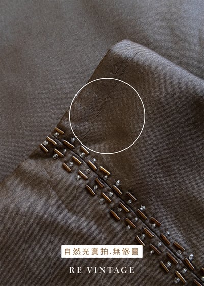 質感單品 - 深棕色金珠線條中長裙（27"）12