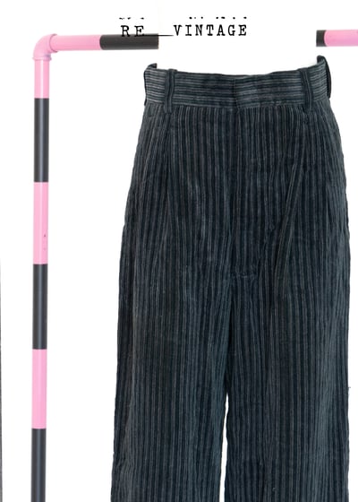 深夜藍線條燈芯絨長褲（26"）2