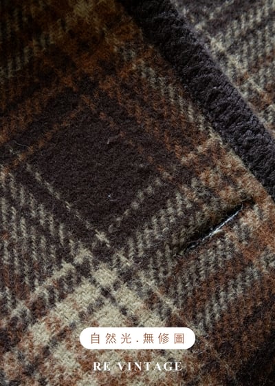 冬日壁爐 - 深褐色格紋毛呢背心14