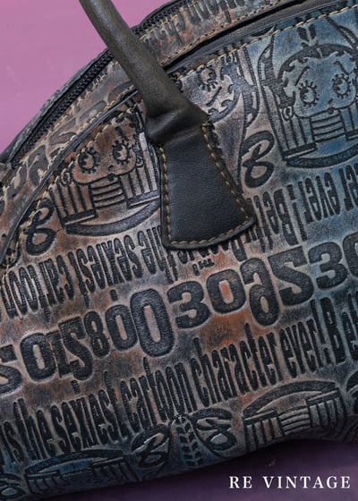 Betty Boop 刷染藍橘色人造皮革包2