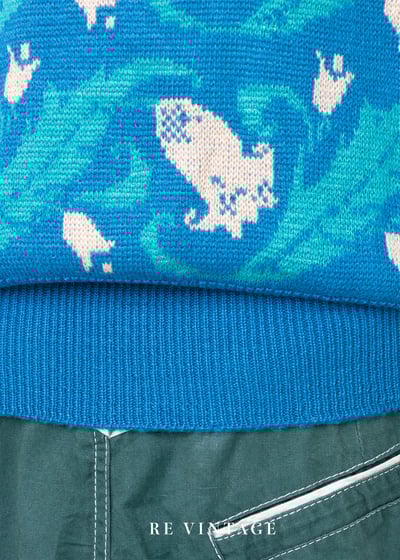 海水浴場藍藍的針織毛線衣外套10