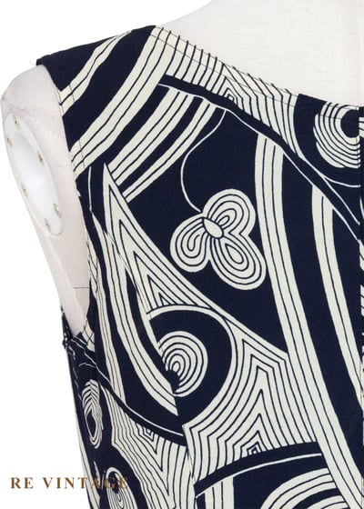 迷幻迴圈 - 深藍流動線條長洋裝14