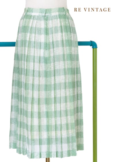 野餐好心情米黃綠格紋美裙（26"）7