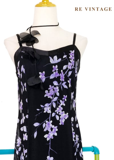 黑夜紫光花火細肩帶洋裝3