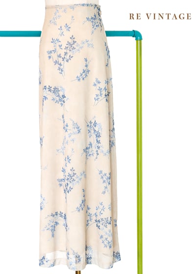 香草色藍色小花長裙（24-26"）6