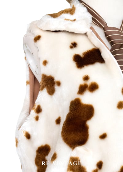 奶油白咖啡牛乳毛絨背心7