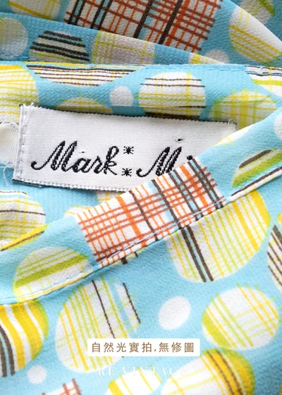 天空藍線條泡泡長裙（27"）11