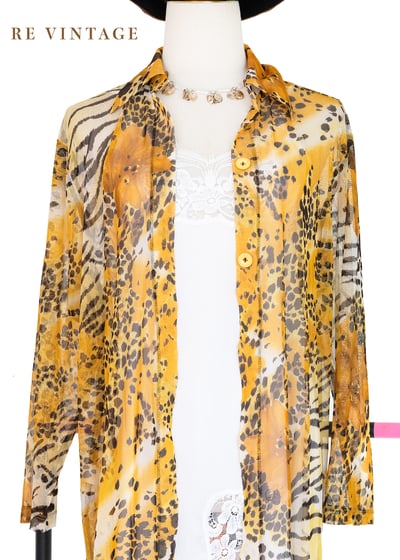 Walking Tiger 網紗長版三釦上衣3