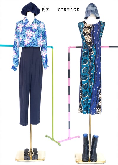 深藍色高腰西裝褲2