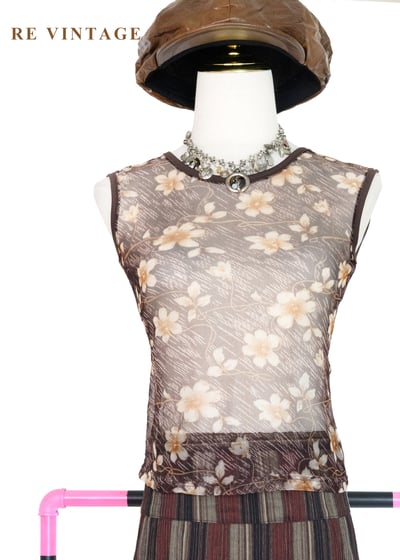 流星花朵透膚背心1