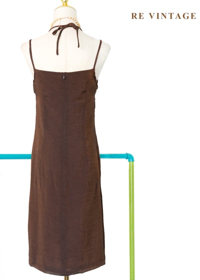 金沙巧克力色細肩帶洋裝10