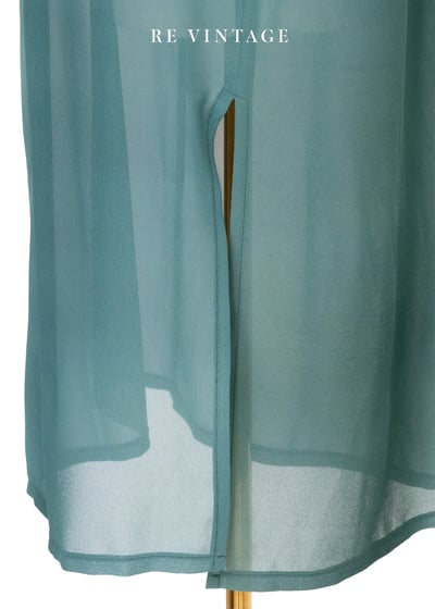 玻璃浪漸層青綠優雅長洋裝13