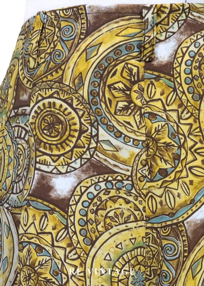 太陽放射紋理迷幻復古曼陀羅圖騰短褲（26"）10